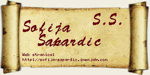 Sofija Sapardić vizit kartica